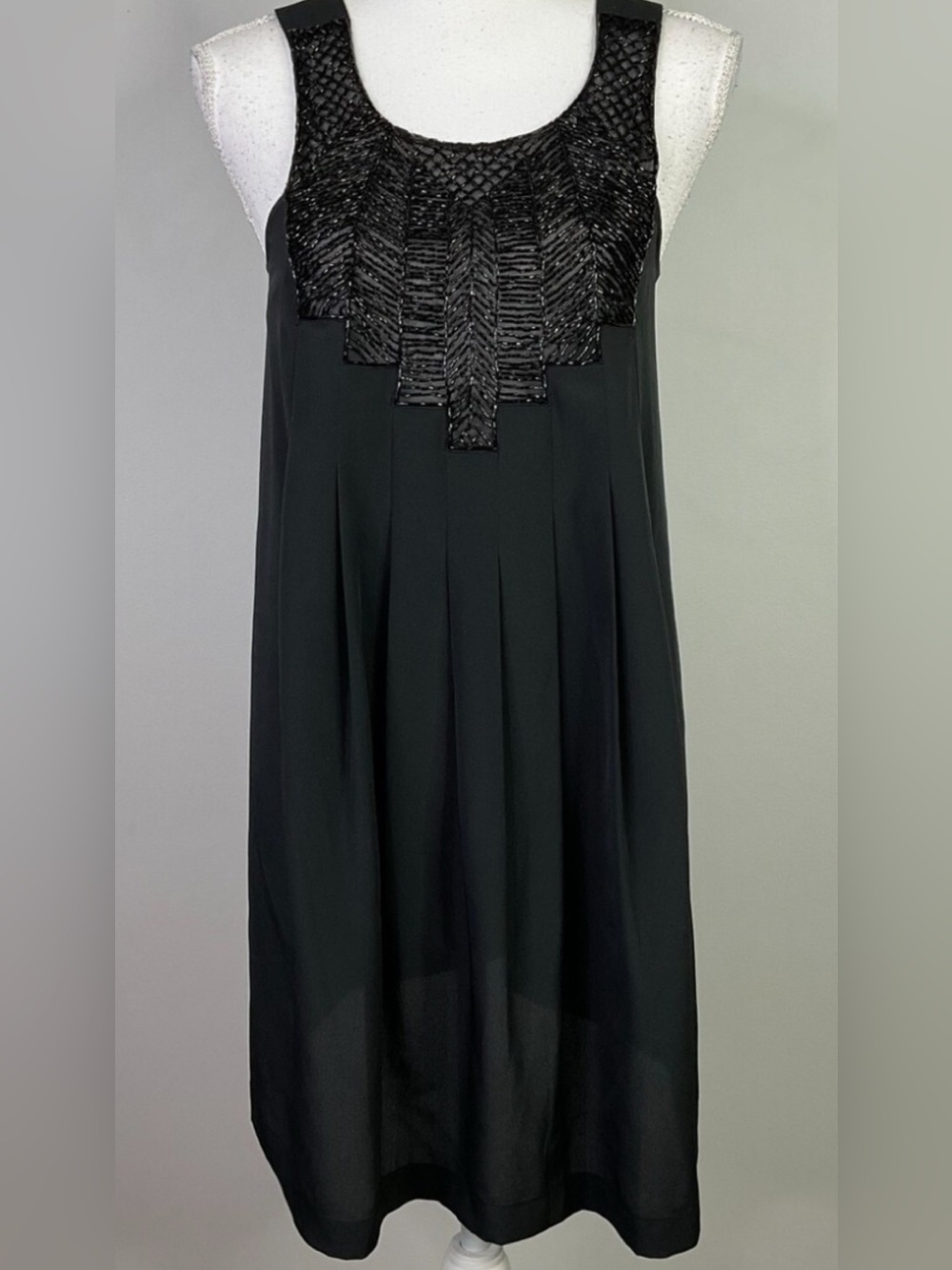 Ted Baker Black Beaded Sleeveless Shift Dress , Fits sizes 2 and 4
